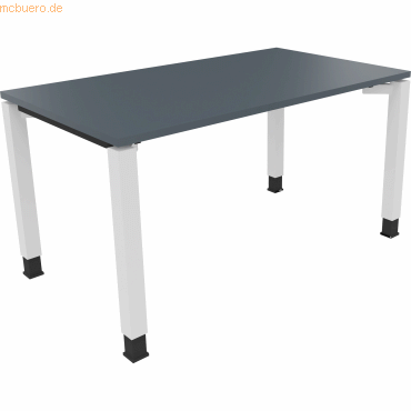 4003969077676 - Schreibtisch All in One 810031282 manuell höhenverstellbar 68-82cm (H) 140x80cm (BxT) rechteckig lavagrau verkehrsweiß 40 4003969077676 - Schreibtisch All in One 810031282 manuell höhenverstellbar 68-82cm (H) 140x80cm (BxT) rechteckig lavagrau verkehrsweiß 40