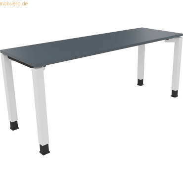 4003969078123 - Schreibtisch All in One 810033382 manuell höhenverstellbar 68-82cm (H) 180x60cm (BxT) rechteckig lavagrau   verkehrsweiß 40