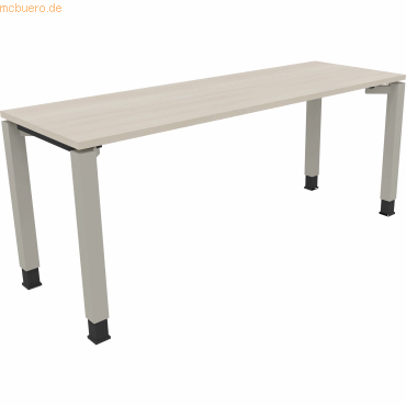 4003969078147 - Schreibtisch All in One 810033272 höhenverstellbar 68-82cm (H) rechteckig akazie hell   silberaluminium 4003969078147 Soennec