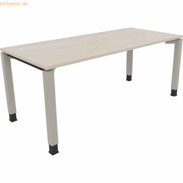 4003969078574 - Schreibtisch All in One 810033872 höhenverstellbar 68-82cm (H) rechteckig akazie hell   silberaluminium 4003969078574 Soennec
