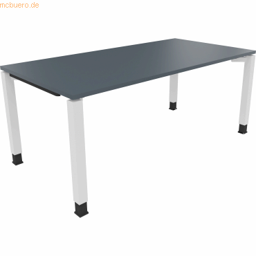 4003969079441 - Schreibtisch All in One 810034282 manuell höhenverstellbar 68-82cm (H) 180x90cm (BxT) rechteckig lavagrau   verkehrsweiß 40