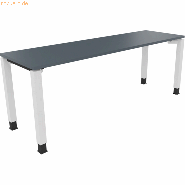 4003969079724 - Schreibtisch All in One 810034882 manuell höhenverstellbar 68-82cm (H) 200x60cm (BxT) rechteckig lavagrau verkehrsweiß 40 4003969079724 - Schreibtisch All in One 810034882 manuell höhenverstellbar 68-82cm (H) 200x60cm (BxT) rechteckig lavagrau verkehrsweiß 40