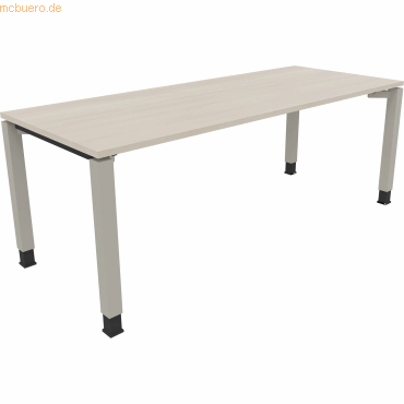 4003969080133 - Schreibtisch All in One 810035372 höhenverstellbar 68-82cm (H) rechteckig akazie hell   silberaluminium 4003969080133 Soennec