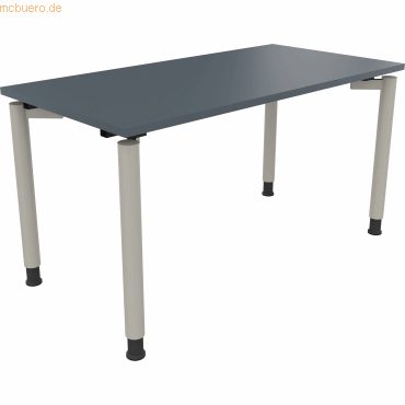 4003969080829 - Schreibtisch All in One 810038082 höhenverstellbar 68-82cm (H) rechteckig lavagrau   silberaluminium 4003969080829 Soennecken