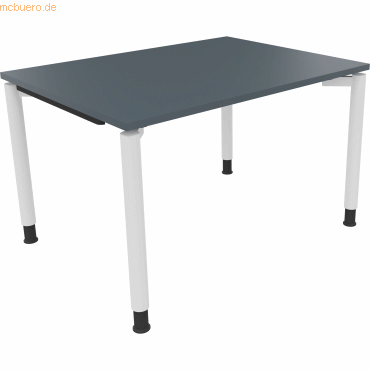 4003969080911 - Schreibtisch All in One 810037282 manuell höhenverstellbar 68-82cm (H) 120x90cm (BxT) rechteckig lavagrau   verkehrsweiß 40