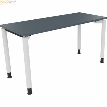4003969081116 - Schreibtisch All in One 810037882 manuell höhenverstellbar 68-82cm (H) 140x60cm (BxT) rechteckig lavagrau verkehrsweiß 40 4003969081116 - Schreibtisch All in One 810037882 manuell höhenverstellbar 68-82cm (H) 140x60cm (BxT) rechteckig lavagrau verkehrsweiß 40