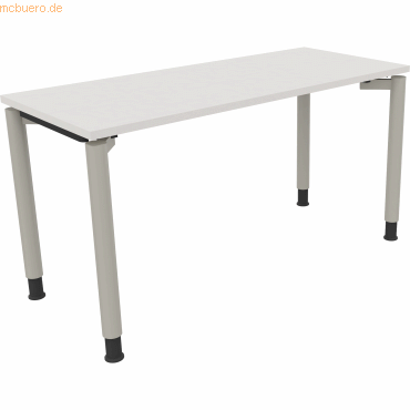 4003969081284 - Schreibtisch All in One 810037701 höhenverstellbar 68-82cm (H) rechteckig diamantweiß   silberaluminium 4003969081284 Soennec