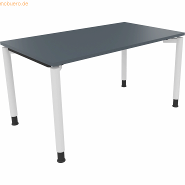 4003969081598 - Schreibtisch All in One 810038482 manuell höhenverstellbar 68-82cm (H) 140x80cm (BxT) rechteckig Lavagraul verkehrsweiß 40 4003969081598 - Schreibtisch All in One 810038482 manuell höhenverstellbar 68-82cm (H) 140x80cm (BxT) rechteckig Lavagraul verkehrsweiß 40