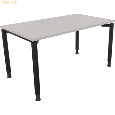 4003969081666 - Schreibtisch All in One 810038281 höhenverstellbar 68-82cm (H) rechteckig lichtgrau   anthrazitmetallic 4003969081666 Soennec