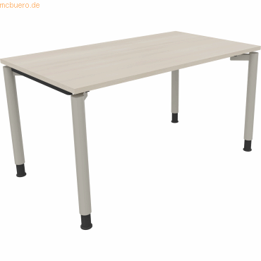 4003969081680 - Schreibtisch All in One 810038372 höhenverstellbar 68-82cm (H) rechteckig akazie hell   silberaluminium 4003969081680 Soennec