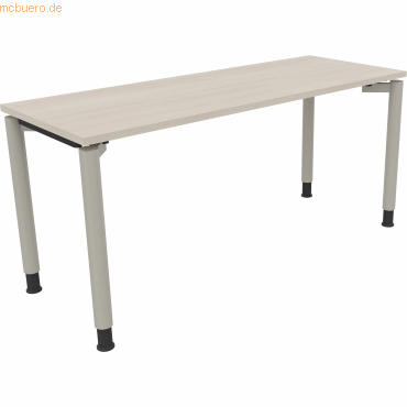 4003969081826 - Schreibtisch All in One 810039272 höhenverstellbar 68-82cm (H) rechteckig akazie hell   silberaluminium 4003969081826 Soennec