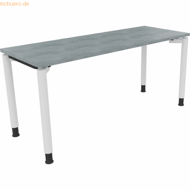 4003969081888 - Schreibtisch All in One 810039383 höhenverstellbar 68-82cm (H) rechteckig beton hell   verkehrsweiß 4003969081888 Soennecken