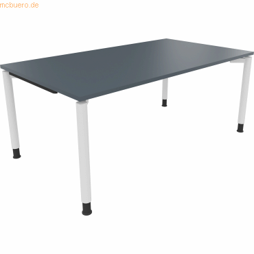 4003969082144 - Schreibtisch All in One 810040582 manuell höhenverstellbar 68-82cm (H) 180x100cm (BxT) rechteckig lavagrau   verkehrsweiß 4