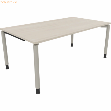 4003969082205 - Schreibtisch All in One 810040472 höhenverstellbar 68-82cm (H) rechteckig akazie hell   silberaluminium 4003969082205 Soennec