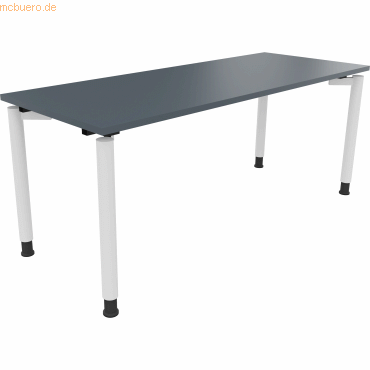 4003969082427 - Schreibtisch All in One 810039682 manuell höhenverstellbar 68-82cm (H) 160x70cm (BxT) rechteckig lavagrau   verkehrsweiß 40