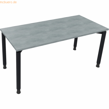 4003969082441 - Schreibtisch All in One 810039483 höhenverstellbar 68-82cm (H) rechteckig beton hell   anthrazit metallic 4003969082441 Soenn
