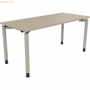 4003969082496 - Schreibtisch All in One 810039571 höhenverstellbar 68-82cm (H) rechteckig eiche natur   silberaluminium 4003969082496 Soennec