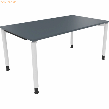 4003969082724 - Schreibtisch All in One 810040282 manuell höhenverstellbar 68-82cm (H) 160x90cm (BxT) rechteckig lavagrau   verkehrsweiß 40