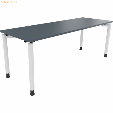 4003969083004 - Schreibtisch All in One 810042682 manuell höhenverstellbar 68-82cm (H) 200x70cm (BxT) rechteckig lavagrau verkehrsweiß 40 4003969083004 - Schreibtisch All in One 810042682 manuell höhenverstellbar 68-82cm (H) 200x70cm (BxT) rechteckig lavagrau verkehrsweiß 40