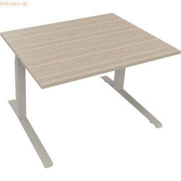 4003969083585 - Sitz-Steh-Schreibtisch All in One 810043771 elektrisch höhenverstellbar 645-1275cm (H) 120x90cm (BxT) rechteckig eiche nat