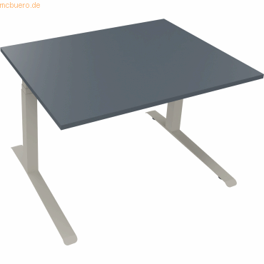 4003969083622 - Sitz-Steh-Schreibtisch All in One 810043882 elektrisch höhenverstellbar 645-1275cm (H) 120x90cm (BxT) rechteckig lavagrau