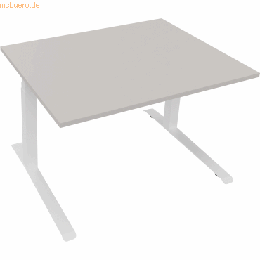4003969083639 - Sitz-Steh-Schreibtisch All in One 810043881 elektrisch höhenverstellbar 645-1275cm (H) 120x90cm (BxT) rechteckig lichtgra 4003969083639 - Sitz-Steh-Schreibtisch All in One 810043881 elektrisch höhenverstellbar 645-1275cm (H) 120x90cm (BxT) rechteckig lichtgra