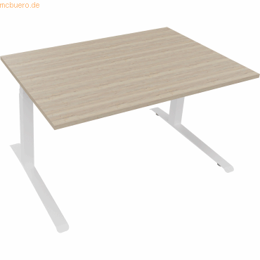 4003969083707 - Sitz-Steh-Schreibtisch All in One 810044471 elektrisch höhenverstellbar 645-1275cm (H) 140x90cm (BxT) rechteckig eiche na 4003969083707 - Sitz-Steh-Schreibtisch All in One 810044471 elektrisch höhenverstellbar 645-1275cm (H) 140x90cm (BxT) rechteckig eiche na