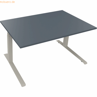 4003969083721 - Sitz-Steh-Schreibtisch All in One 810044382 elektrisch höhenverstellbar 645-1275cm (H) 140x90cm (BxT) rechteckig lavagrau 