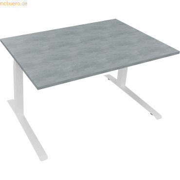 4003969083745 - Sitz-Steh-Schreibtisch All in One 810044483 elektrisch höhenverstellbar 645-1275cm (H) 140x90cm (BxT) rechteckig beton he