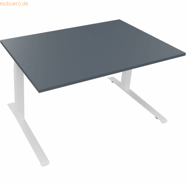 4003969083769 - Sitz-Steh-Schreibtisch All in One 810044482 elektrisch höhenverstellbar 645-1275cm (H) 140x90cm (BxT) rechteckig lavagrau