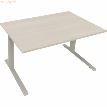 4003969083776 - Sitz-Steh-Schreibtisch All in One 810044372 elektrisch höhenverstellbar 645-1275cm (H) 140x90cm (BxT) rechteckig akazie he