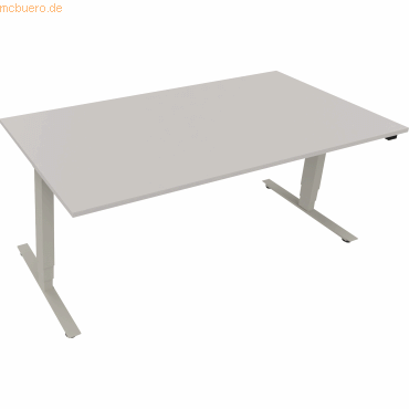 4003969084223 - Sitz-Steh-Schreibtisch 810047081 höhenverstellbar 625-1285cm (H) rechteckig lichtgrau silberaluminium 4003969084223 Soenn 4003969084223 - Sitz-Steh-Schreibtisch 810047081 höhenverstellbar 625-1285cm (H) rechteckig lichtgrau silberaluminium 4003969084223 Soenn
