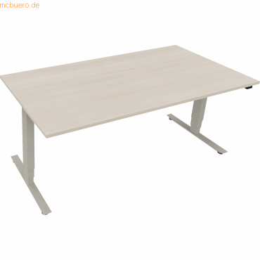 4003969084315 - Sitz-Steh-Schreibtisch 810047072 höhenverstellbar 625-1285cm (H) rechteckig akazie hell silberaluminium 4003969084315 Soe 4003969084315 - Sitz-Steh-Schreibtisch 810047072 höhenverstellbar 625-1285cm (H) rechteckig akazie hell silberaluminium 4003969084315 Soe