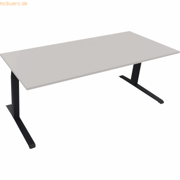 4003969084674 - Sitz-Steh-Schreibtisch All in One 810045681 elektrisch höhenverstellbar 645-1275cm (H) 200x80cm (BxT) rechteckig lichtgra