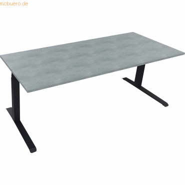 4003969084759 - Sitz-Steh-Schreibtisch All in One 810045583 elektrisch höhenverstellbar 645-1275cm (H) 200x80cm (BxT) rechteckig beton hel 4003969084759 - Sitz-Steh-Schreibtisch All in One 810045583 elektrisch höhenverstellbar 645-1275cm (H) 200x80cm (BxT) rechteckig beton hel