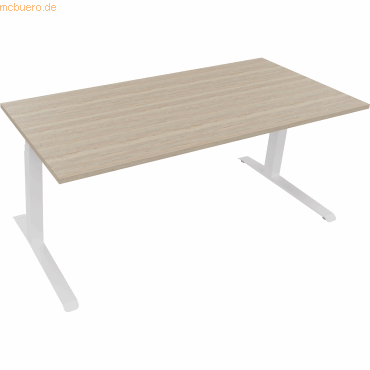 4003969084810 - Sitz-Steh-Schreibtisch All in One 810045071 elektrisch höhenverstellbar 645-1275cm (H) 180x80cm (BxT) rechteckig eiche na