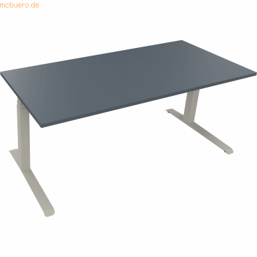 4003969084827 - Sitz-Steh-Schreibtisch All in One 810044982 elektrisch höhenverstellbar 645-1275cm (H) 180x80cm (BxT) rechteckig lavagrau 