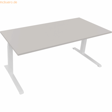 4003969084858 - Sitz-Steh-Schreibtisch All in One 810045081 elektrisch höhenverstellbar 645-1275cm (H) 180x80cm (BxT) rechteckig lichtgra