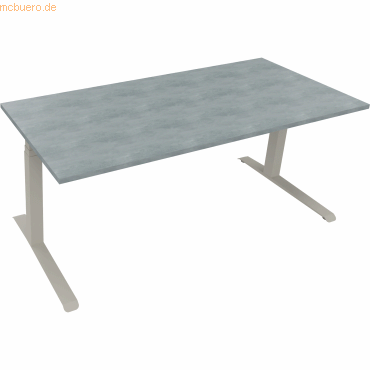 4003969084872 - Sitz-Steh-Schreibtisch All in One 810044983 elektrisch höhenverstellbar 645-1275cm (H) 180x80cm (BxT) rechteckig beton hel 4003969084872 - Sitz-Steh-Schreibtisch All in One 810044983 elektrisch höhenverstellbar 645-1275cm (H) 180x80cm (BxT) rechteckig beton hel