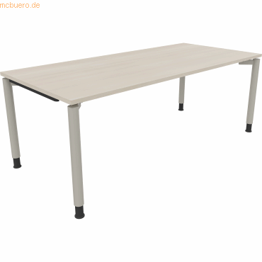4003969084957 - Schreibtisch All in One 810043172 höhenverstellbar 68-82cm (H) rechteckig akazie hell   silberaluminium 4003969084957 Soennec