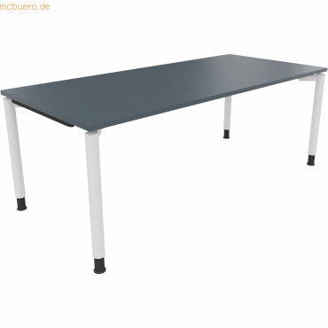 4003969085053 - Schreibtisch All in One 810043282 manuell höhenverstellbar 68-82cm (H) 200x90cm (BxT) rechteckig lavagrau   verkehrsweiß 40