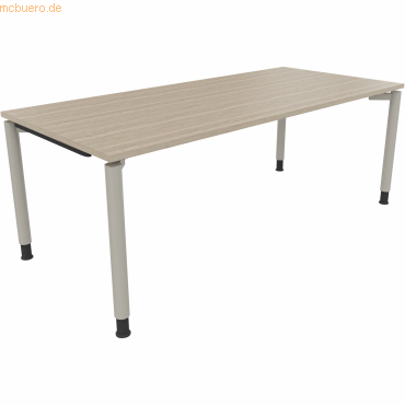 4003969085084 - Schreibtisch All in One 810043171 höhenverstellbar 68-82cm (H) rechteckig eiche natur   silberaluminium 4003969085084 Soennec