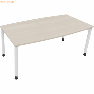 4003969085145 - Besprechungstisch communication 810047472 höhenverstellbar 68-82cm (H) Tonnenform akazie hell   verkehrsweiß 4003969085145 So