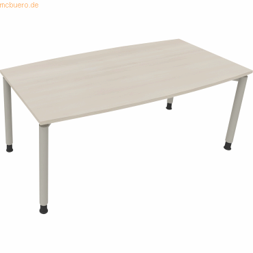 4003969085206 - Besprechungstisch communication 810047372 höhenverstellbar 68-82cm (H) Tonnenform akazie hell   silberaluminium 4003969085206