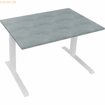 4003969085275 - Sitz-Steh-Schreibtisch All in One 810043583 elektrisch höhenverstellbar 645-1275cm (H) 120x80cm (BxT) rechteckig beton he