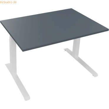 4003969085282 - Sitz-Steh-Schreibtisch All in One 810043582 elektrisch höhenverstellbar 645-1275cm (H) 120x80cm (BxT) rechteckig lavagrau 4003969085282 - Sitz-Steh-Schreibtisch All in One 810043582 elektrisch höhenverstellbar 645-1275cm (H) 120x80cm (BxT) rechteckig lavagrau