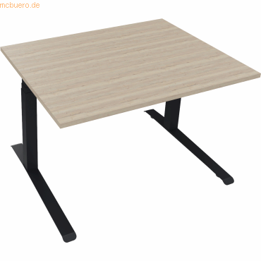 4003969085350 - Sitz-Steh-Schreibtisch All in One 810043671 elektrisch höhenverstellbar 645-1275cm (H) 120x90cm (BxT) rechteckig eiche nat 4003969085350 - Sitz-Steh-Schreibtisch All in One 810043671 elektrisch höhenverstellbar 645-1275cm (H) 120x90cm (BxT) rechteckig eiche nat