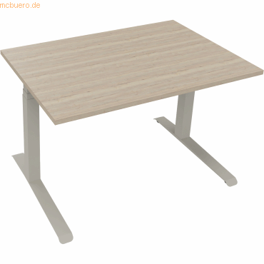 4003969085381 - Sitz-Steh-Schreibtisch All in One 810043471 elektrisch höhenverstellbar 645-1275cm (H) 120x80cm (BxT) rechteckig eiche nat