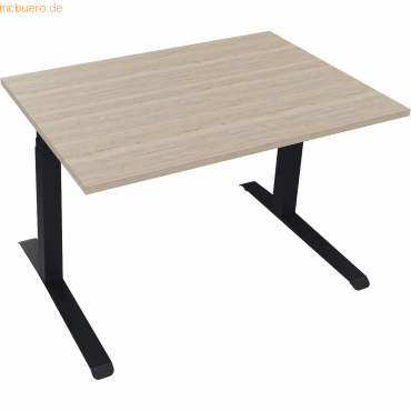 4003969085404 - Sitz-Steh-Schreibtisch All in One 810043371 elektrisch höhenverstellbar 645-1275cm (H) 120x80cm (BxT) rechteckig eiche nat 4003969085404 - Sitz-Steh-Schreibtisch All in One 810043371 elektrisch höhenverstellbar 645-1275cm (H) 120x80cm (BxT) rechteckig eiche nat