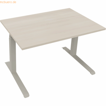 4003969085435 - Sitz-Steh-Schreibtisch All in One 810043472 elektrisch höhenverstellbar 645-1275cm (H) 120x80cm (BxT) rechteckig akazie he
